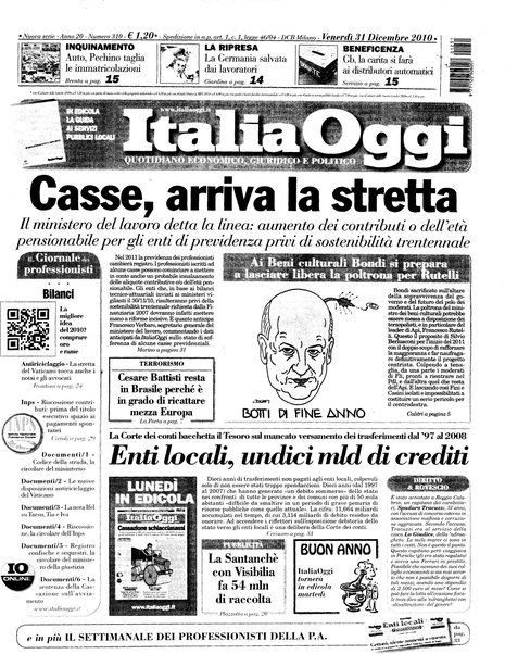 Italia oggi : quotidiano di economia finanza e politica